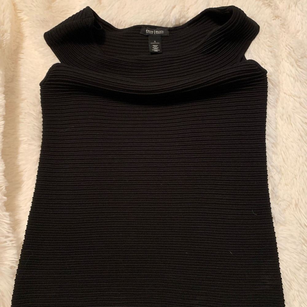 White House Black Market Ribbed Black Top